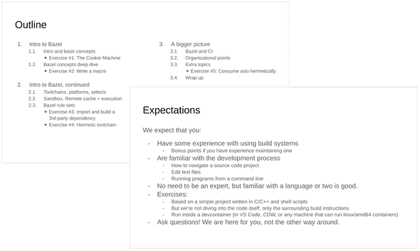 Slides with the workshop's outline, and our expectations of the participants Slides with the workshop's outline, and our expectations of the participants
