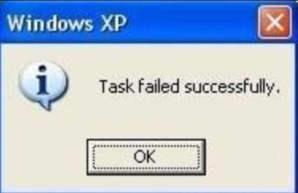 Task failed successfully Task failed successfully